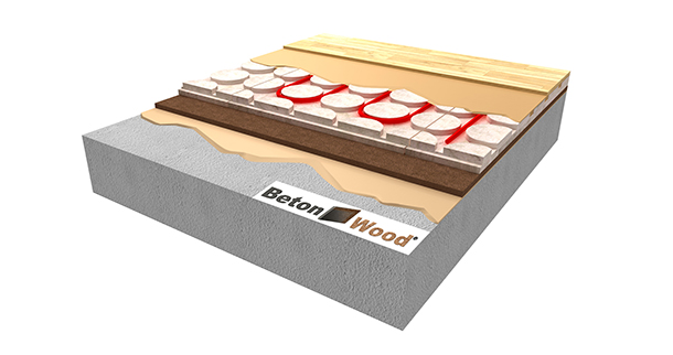 Pannelli bioedili per pavimento radiante in BetonRadiant su fibra di legno Base