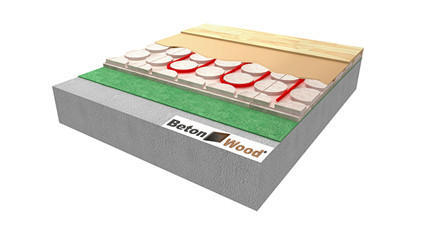 Pannelli bioedili per pavimento radiante in BetonRadiant su fibra di legno Underfloor