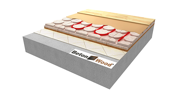 Pannelli bioedili per pavimento radiante in BetonRadiant Fiber su pavimento esistente