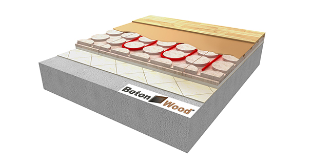 Pannelli bioedili per pavimento radiante in BetonRadiant Styr EPS su pavimento esistente